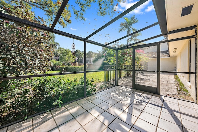 view of unfurnished sunroom