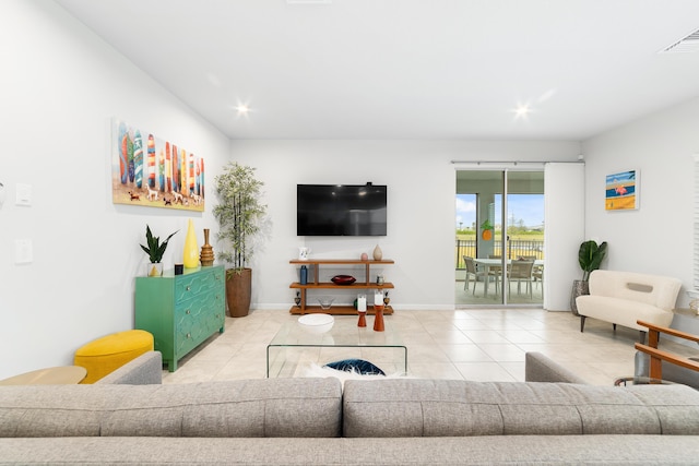 view of tiled living room