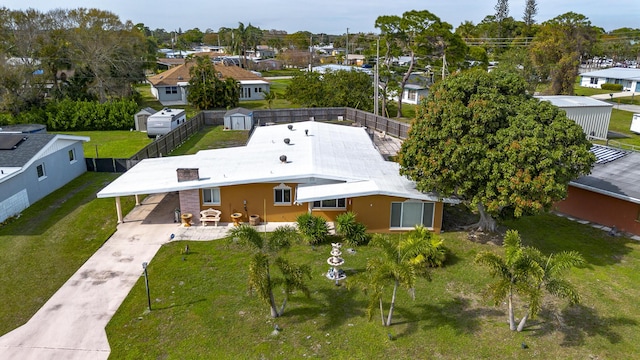 aerial view with a residential view