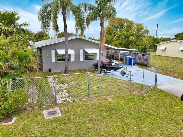 view of home's exterior featuring a lawn