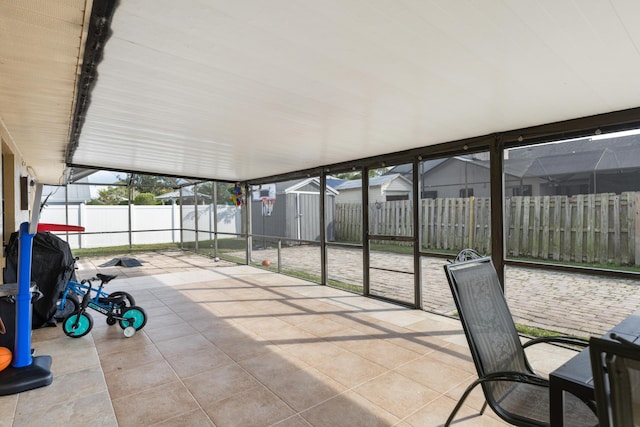 view of unfurnished sunroom