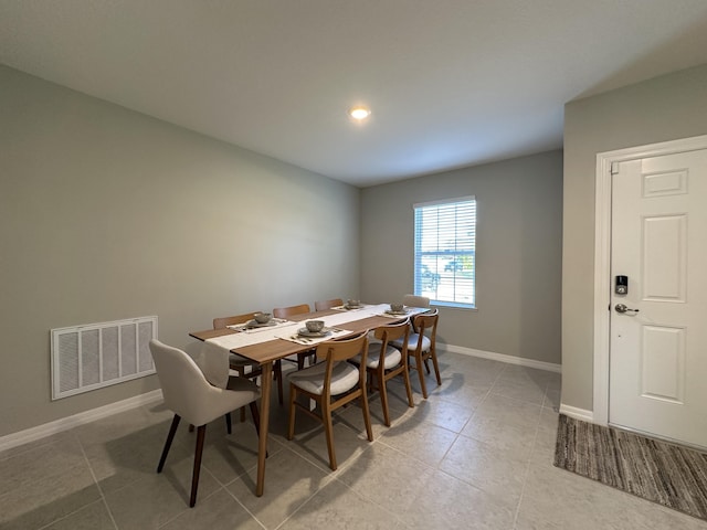 view of tiled dining room