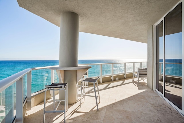 balcony with a water view