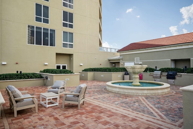 view of patio with grilling area