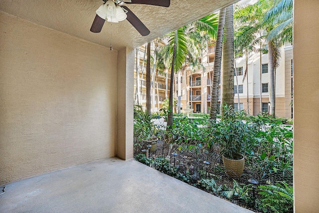 view of patio with ceiling fan