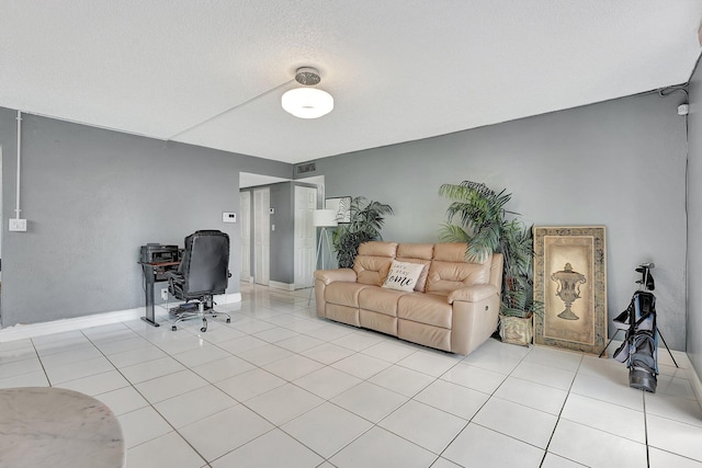 view of tiled living room