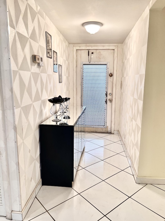 doorway featuring tile patterned floors