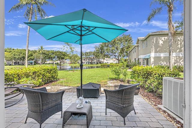 view of patio with central AC unit