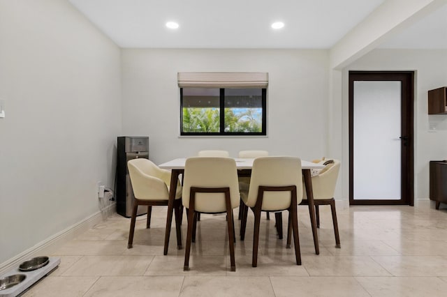 view of tiled dining space