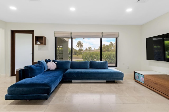 view of tiled living room