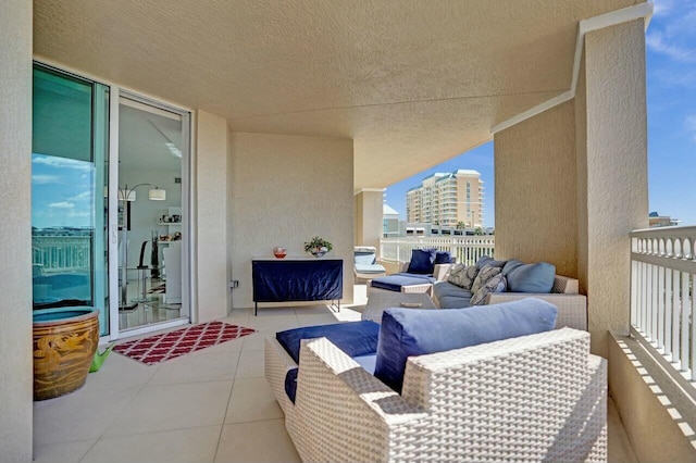 balcony with an outdoor hangout area