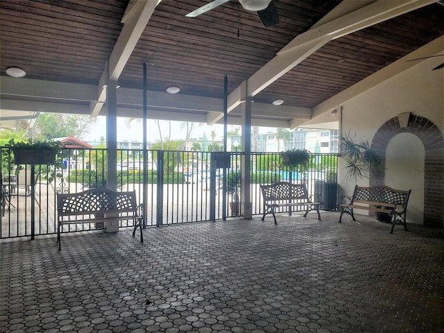 view of patio / terrace featuring a ceiling fan