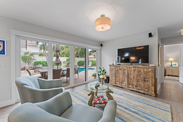 living room featuring hardwood / wood-style floors