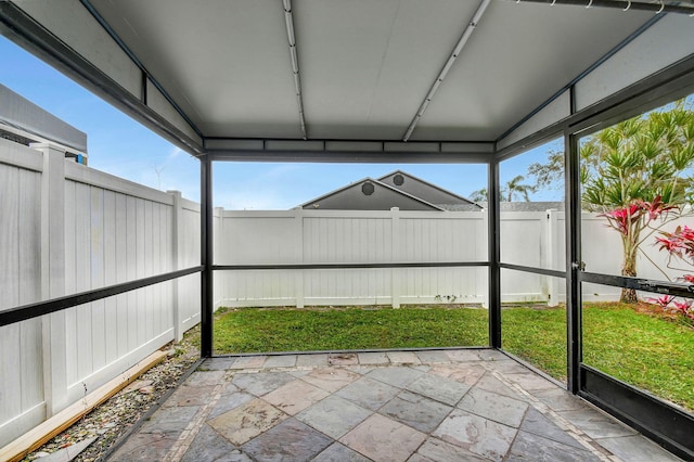 view of unfurnished sunroom