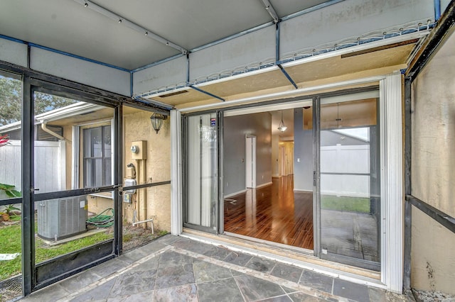 view of unfurnished sunroom