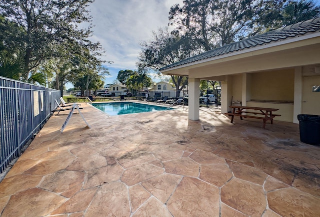 view of pool with a patio