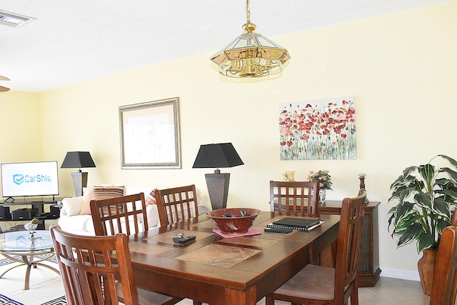 view of tiled dining area