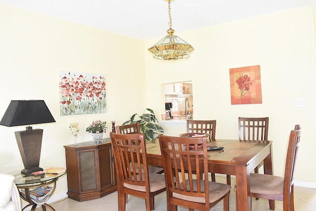 view of tiled dining area