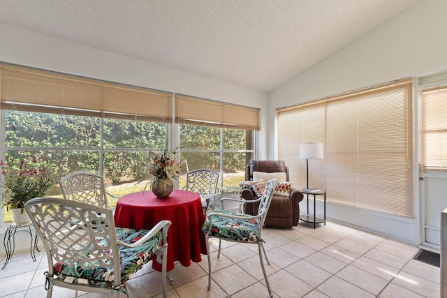 sunroom with lofted ceiling