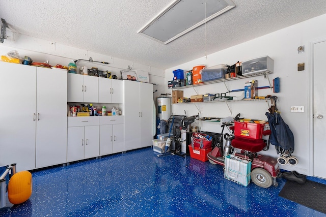 garage with water heater