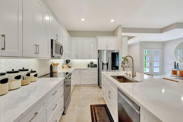 kitchen with white cabinetry