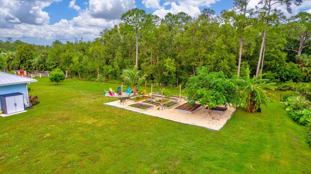 ranch-style home featuring a rural view and a front lawn