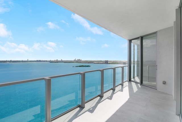 balcony with a water view