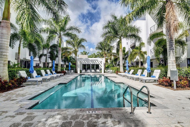 view of pool with a patio