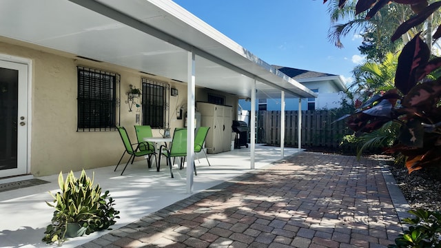 view of patio / terrace featuring a grill