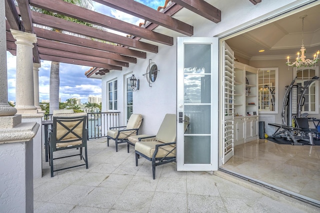 view of patio with a pergola