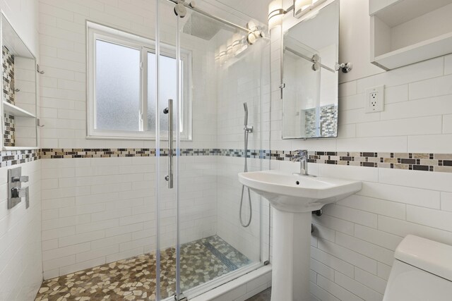 bathroom with an enclosed shower