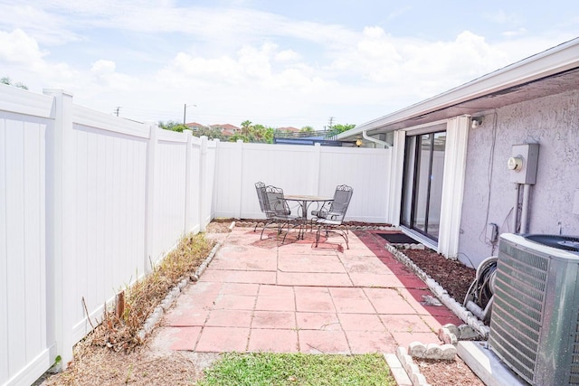 view of patio / terrace with central air condition unit