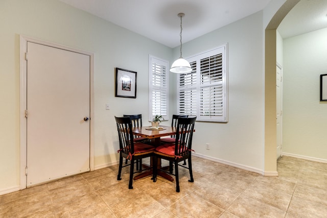 view of tiled dining room