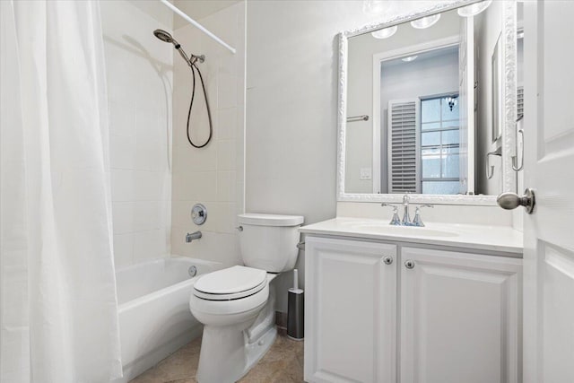 full bathroom featuring vanity, toilet, and shower / bath combo with shower curtain