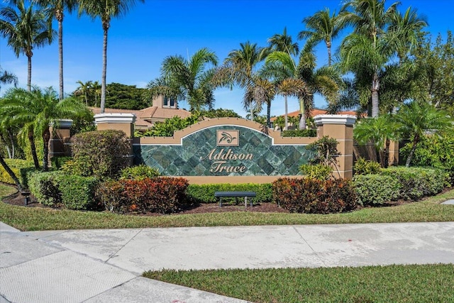 view of community sign