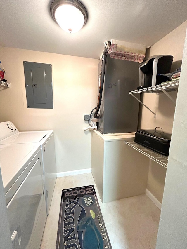 laundry area featuring separate washer and dryer and electric panel