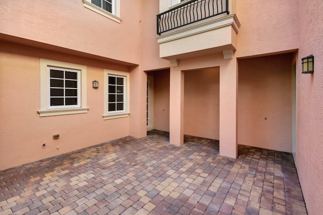 view of patio / terrace featuring a balcony