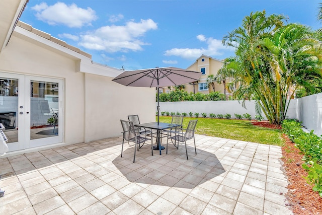 view of patio with french doors