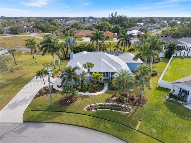 bird's eye view with a residential view