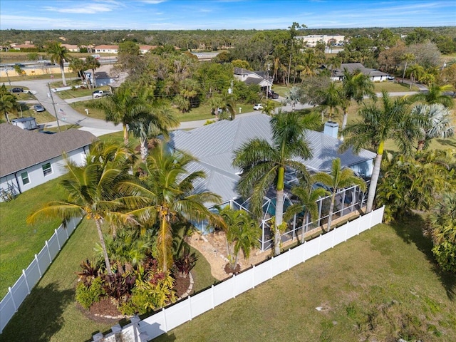 aerial view with a residential view