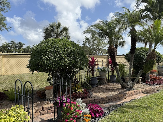 view of yard with fence