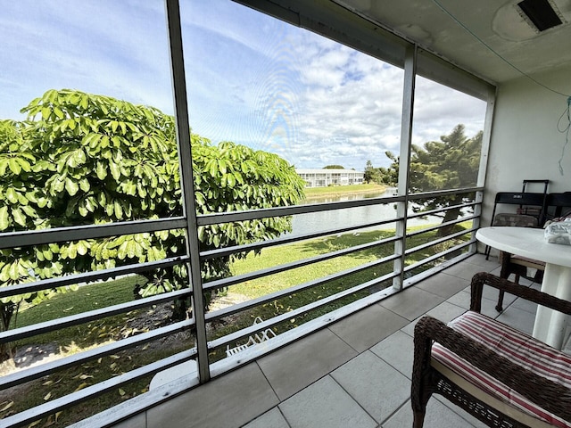 balcony with a water view