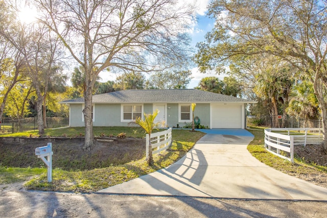 ranch-style house with a garage