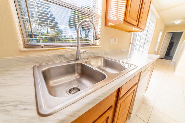 room details with white dishwasher and sink