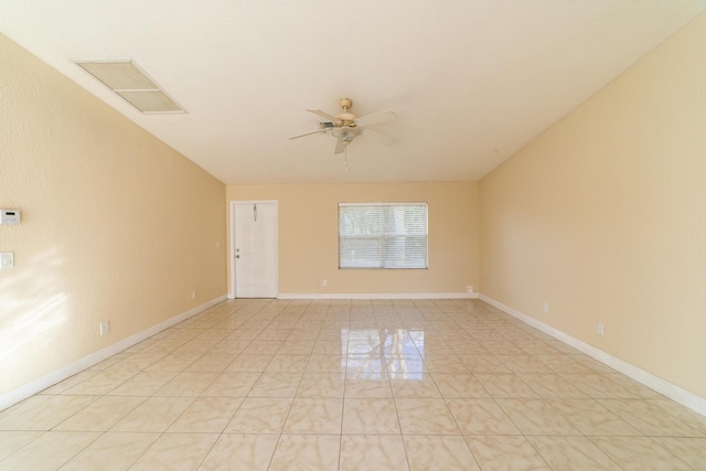 unfurnished room featuring ceiling fan