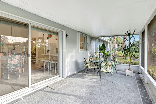 view of unfurnished sunroom