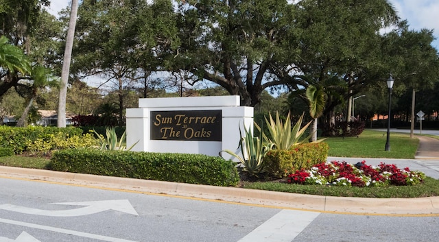 view of community sign