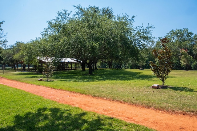 view of home's community with a lawn