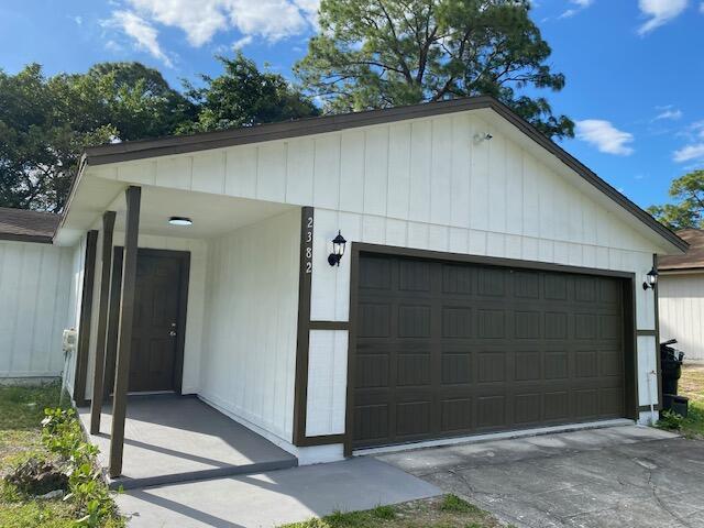 view of garage