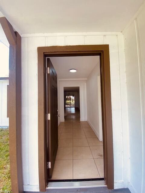 corridor with tile patterned floors